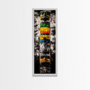 Totem Pole, Native American, Tribal Art, Framed Canvas Print, Cultural Wall Art, Rustic Home Decor, Office or Study Artwork