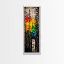Rainbow Forest, Abstract Trees, Dark Woodland, Canvas Print, Vibrant Nature Art, Boho Home Decor, Fall Wall Artwork