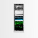 Emerald Waters, Coastal Horizon, Abstract Ocean, Deep Sea Art, Framed Canvas Print, Beach House Decor, Nautical Home Wall Art