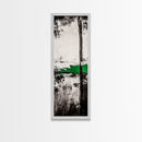Abstract Lines, Modern Minimalist, Monochrome Art, Canvas Print, Geometric Wall Art, Black White Green, Contemporary Home Decor