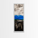 Mountain Horizon, Moody Landscape, Blue Sky Art, Framed Canvas Print, Abstract Nature, Minimalist Decor, Modern Wall Art, Office Decor