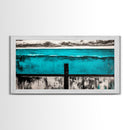 Geometric Waves, Abstract Ocean Art, Canvas Print, Contemporary Minimalist Painting, Blue Wall Decor, Large Modern Art