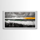 Storm Lighthouse, Ocean, Waves, Framed Canvas Print, Moody Coastal Art, Nautical Wall Decor, Minimalist Beach Art, Dramatic Seascape Art