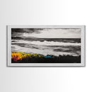 Moody Seascape, Coastal Waves, Black and White Art, Canvas Print, Beach House Decor, Modern Minimalist Wall Art, Office Wall Decor