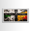 Tribal Totem Art, Black White Painting, Bold Statement Decor, Ethnic Wall Art, Framed Canvas Print, Modern Living Room Accent