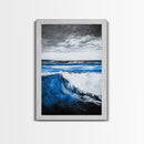 Ocean Wave, Beach Wall Art, Coastal Decor, Nautical Art, Large Wall Art, Blue Abstract, Modern Art, Living Room Decor, Framed Canvas Print