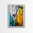Abstract Dart, Modern Wall Art, Graffiti Style, Bold Colors, Urban Art Decor, Unique Home Aesthetic, Framed Canvas Print