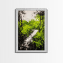 Greenery Path, Enchanted Forest, Nature Trail, Framed Canvas Print, Boho Wall Art, Botanical Home Decor, Living Room Artwork, Cozy Aesthetic