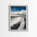 Sandy Path, Tranquil Beach Wall Art, Minimalist Coastal Home Decor, Nature Landscape Print, Ocean Retreat, Framed Canvas Print