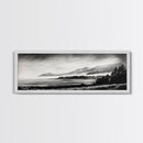 Misty Mountains, Monochrome Landscape, Nature Wall Art, Canvas Print, Scenic Home Decor, Adventure Lover Gift, Black and White Art