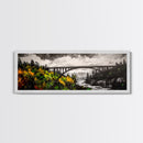 Forest Bridge, Scenic Landscape, River Valley, Canvas Print, Rustic Wall Art, Cabin Decor, Nature Inspired, Living Room Art, Moody Aesthetic
