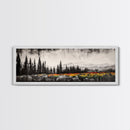 Mountain Landscape, Black and White Wall Art, Modern Nature Print, Rustic Living Room Decor, Autumn Canvas Print, Large Wall Art