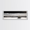 Black and White Seascape, Coastal Wall Art, Minimalist Ocean Art, Modern Beach Decor, Framed Canvas Print, Bedroom Art, Monochrome Landscape