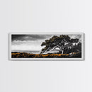Lone Tree, Coastal Landscape, Nature Painting, Dramatic Sky, Canvas Print, Serene Wall Art, Living Room Decor, Zen Artwork