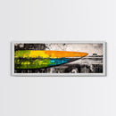 Abstract Surfboard, Bold Colors, Beach House Art, Framed Canvas Print, Tropical Wall Art, Coastal Decor, Boho Vibes, Surfing Gift