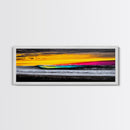 Ocean Wave, Sunset Beach Art, Vibrant Seascape, Coastal Decor, Surfer Gift, Blue and Yellow, Modern Wall Art, Canvas Print