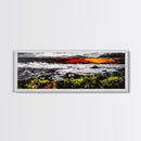 Sunset Lake, Autumn Landscape, Framed Canvas Print, Fall Wall Art, Rustic Home Decor, Large Nature Art, Living Room Artwork, Modern Painting