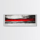 Red Sky Landscape, Dramatic Sunset Painting, Abstract Mountain Art, Modern Wall Art, Bold Color Decor, Office Wall Art, Framed Canvas Print