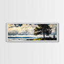 Scenic Tree, Nature Landscape Painting, Coastal Art Print, Living Room Wall Art, Tranquil Home Decor, Framed Canvas Print, Gift Idea
