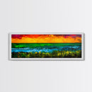 Vibrant, Ocean Sunset, Abstract, Beach, Canvas Print, Colorful Wall Art, Living Room Decor, Coastal Landscape, Modern Art, Large Wall Art
