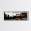 Misty Valley, Rustic Mountain, Moody Landscape, Nature Wall Art, Framed Canvas Print, Cabin Decor, Boho Art, Adventure Inspired Decor
