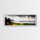 Cliffside View, Misty Ocean, Yellow Grass, Canvas Print, Coastal Landscape, Fall Wall Art, Nature Painting, Living Room Home Decor