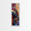 Gecko Art, Colorful Lizard, Desert Wall, Framed Canvas Print, vibrant reptile painting, boho wildlife wall decor, eclectic living room accent