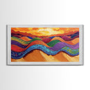 Desert Hills, Color Layers, Sunset Sky, Canvas Print, Boho Abstract Wall Art, Eclectic Bedroom Print, Vibrant Hallway Decor