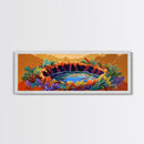 Autumn Oasis, Colorful Pond, Nature Fantasy, Framed Canvas Print, Fall Wall Art, Botanical Bedroom Decor, Vibrant Landscape Painting