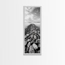 Rocky Jetty, Ocean Horizon, Black and White Seascape, Minimalist Nature, Canvas Print, Neutral Wall Decor, Office Wall Art, Hallway Decor
