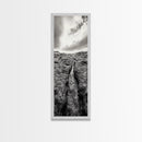 Lava Rock Path, Ocean Texture, Earth Flow, Framed Canvas Print, Coastal Bathroom Decor, Minimalist Natural Art, Moody Landscape Print