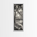 Autumn Forest Light, Peaceful Woodland Canopy, Fall Vibes Scene, Framed Canvas Print, Cozy Living Room Art, Entryway Wall Art