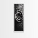 Nautical Rope Closeup, Industrial Texture, Abstract Rustic, Framed Canvas Print, Office Wall Art, Monochrome Art, Modern Nautical Decor