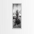 Desert Tree, Nature Minimalism, Solitary Landscape, Framed Canvas Print, Living Room Wall Art, Earth Tone Art, Tranquil Modern Decor