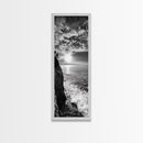 Cliff Edge, Ocean Breeze, Golden Hour, Scenic Overlook, Framed Canvas Print, Landscape Photography, Hallway Wall Art, Boho Style