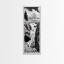 Coastal Cliff Waves, Rugged Seaside Art, Ocean Rock Photography, Bold Nature Wall Decor, Modern Bathroom Accent, Canvas Print