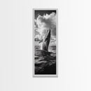 Breaching Whale Art, Ocean Wildlife Print, Marine Life Photography, Dramatic Sea Scene, Coastal Living Room Decor, Canvas Print