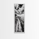 Cliffside Trail View, Path to Sea, Mountain Landscape, Framed Canvas Print, Wanderlust Decor, Office Wall Art, Adventure Travel Aesthetic