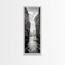 Canyon River, Desert Passage, Rugged Cliffs, Adventure Scene, Framed Canvas Print, Western Wall Art, Office Art, Den Nature Decor