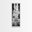 Beach Picnic, Seaside Cave, Ocean View, Framed Canvas Print, Minimalist Coastal Art, Dining Room Decor, Romantic Escape Vibes, Nautical Decor