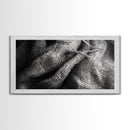 Burlap Texture Close-Up, Woven Fabric Detail Art, Earthy Natural Theme, Framed Canvas Print, Kitchen Wall Art, Boho Textile Decor