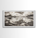 Rippled Water, Mountain View, Serene Beach, Nature Landscape, Canvas Print, minimalist art, spa decor, Scandinavian wall accent