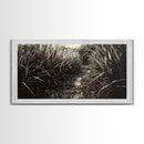 Grassy Trail Path, Earthy Nature Print, Rustic Outdoor Landscape, Wilderness Home Decor, Autumn Hallway Art, Framed Canvas Print