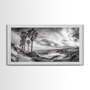 Palm Coast, Coastal Path, Ocean View, Scenic Walk, Canvas Print, California Beach Art, Entryway Decor, Tropical Landscape, Office Decor