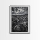 Moss Covered Lava, Iceland Landscape, Moody Nature Scene, Framed Canvas Print, Fall Rustic Decor, Earth Tone Wall Art