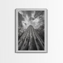 Tall Cactus, Desert Skies, Cactus Wall Art, Framed Canvas Print, Boho Desert Decor, Minimalist Nature Print, Bedroom Southwest Style