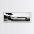 Seaside Pool, Nature Reflections, Calm Coastline, Canvas Print, minimalist zen wall art, spa bathroom decor, peaceful landscape photography