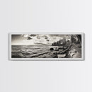Coastal Shoreline, Autumn Landscape, Nature Photography, Framed Canvas Print, Rustic Decor, Lake House Art, Fall Wall Art, Neutral Tones