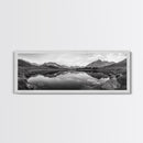 Mirror Lake, Alpine Stillness, Mountain Reflection, Tranquil Landscape, Canvas Print, Minimalist Nature Art, Living Room Wall Art, Neutral Decor