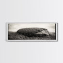 Heather Rock, Grassy Field, Natural Simplicity, Earthy Tones, Canvas Print, Rustic Home Decor, Minimalist Nature Wall Art, Fall Inspired Art